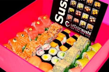 De "I love Urban Sushi Box" met 34 stuks, af te halen bij Urban Sushi Den Haag
