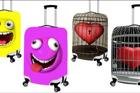  Pas på din kuffert med et cool cover - Kuffertcover, fås i forskellige størrelser og designs, inkl. fragt, værdi kr. 414,- 