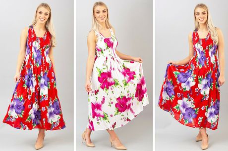 £10.99 (from Essence Wear) for a long cotton flower dress - choose your design 