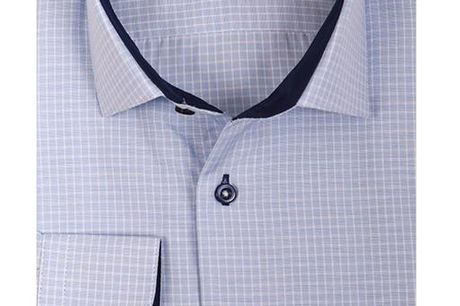 Nino Pacoli Light blue check. Italenske Nino Pacoli laver smarte herreskjorter i klassiske metervarer. Har en slank figur, og kan anvendes i, og uden på bukserne. Bruges til både arbejde og fest.Â Vaskes på 40 grader Åndbar med 80% bomuld og 20% poly Slim