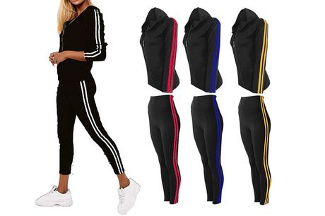 £12.99 for a women's side stripe two-piece tracksuit set in UK sizes 8-10 or 12-14!