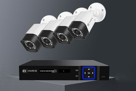 £99 instead of £290 for a pack of four 1080P AHD kit CCTV with 500GB HDD from Hirix - save 66%