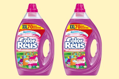 2 stuks Color Reus wasmiddel 3.5 liter Goed voor 140 wasbeurten<br />
Voor de gekleurde was<br />
Behoudt de kleurintensiteit