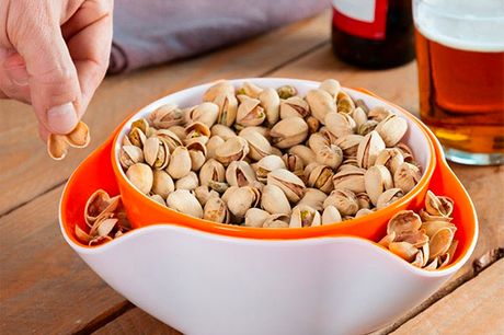 2-i-1 snackskål (2 dele). Det er et perfekt sæt til nemt at servere lækre snacks: oliven, chips, pistacienødder, osv
Derudoverer de designet, så de kan stables, og de er ligeledes meget nyttig til at samle skrald (sten, skaller, osv.).

Specifikationer:

