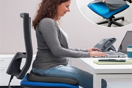 Almofada de Gel de Sentar por 26€. Ajuda a aliviar as dores nas costas e a manter uma posição sentada relaxada e confortável. VER VIDEO. PORTES INCLUIDOS.