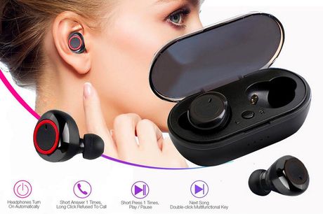 Auriculares inalámbricos Bluetooth y estuche de carga. Escucha bien amigo, tenemos una oferta que será música para tus oídos...Te ofrecemos unos auriculares inalámbricos Y50 Bluetooth 5