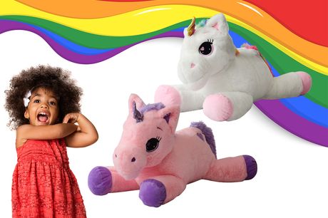 £7.99 instead of £29.99 for a plush 30cm cuddly unicorn toy in White or Pink from Hirix – save 73%