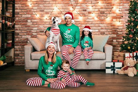 From £9.99 for a family elf pyjama set from Pinkpree - save up to 86% 