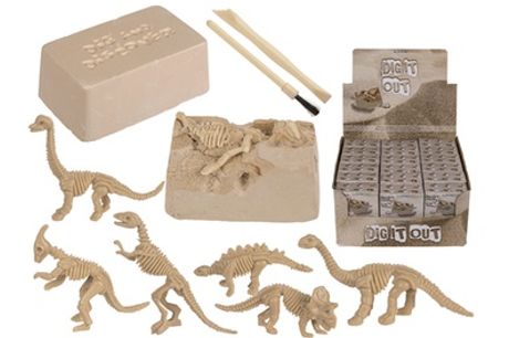 1 o 2 kits de excavación de esqueletos de dinosaurios para niños
