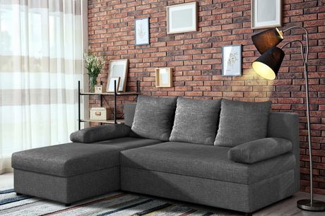 £379 instead of £799 for a Toledo Corner Sofa Bed - Black or Grey! from Fursale Ltd - save 53%