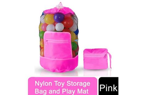 Doodle Toy Storage Drawstring Organizer Foldable Bag - Pink