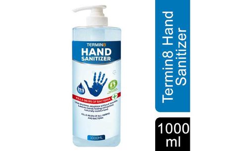Termin8 Aloe Vera Hand Sanitiser With Pump, 1000ml