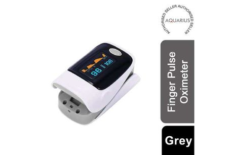 Aquarius Finger Pulse Oximeter SpO2 Readings FDA Approved - Grey