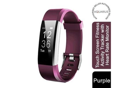 Aquarius Touch Screen Fitness Activity Tracker with HRM - Purple