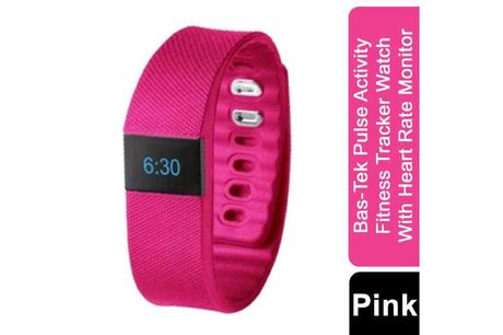 Bas-Tek Tw64s Pulse Activity Fitness Tracker Watch With HRM, Pink