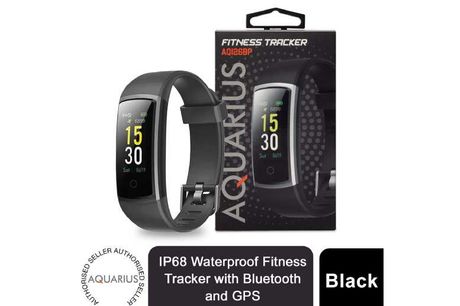 Aquarius IP68Waterproof Bluetooth Fitness Tracker with GPS, Black