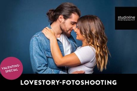 Valentinstag-Special-Fotoshooting-Erlebnis + Bilder & Goldcard bei studioline Photography (bis zu 86% sparen*)