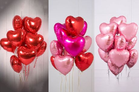 £6.99 instead of £19.99 for nine 18-inch Valentine’s balloons from Matthew Balloons, including ribbons - save 65%