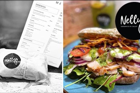  Århus bedste sandwichbar! - Få den helt perfekte valgfri sandwich med en valgfri sodavand og 3 stk. hjemmelavede havregrynskugler. Værdi kr. 95,- 