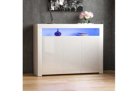 Nova 2 or 3 Door LED High Gloss Sideboard - 5 Colours and 2 Sizes
