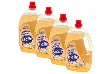 4 flessen vloeibaar wasmiddel van Facile (3 liter) 