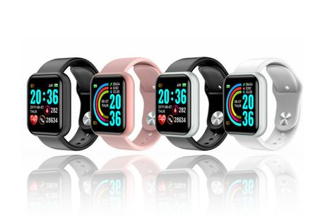 £11.99 instead of £99 for a smart watch fitness tracker in white, pink, black or black and silver from Just Gift Direct - save 88%