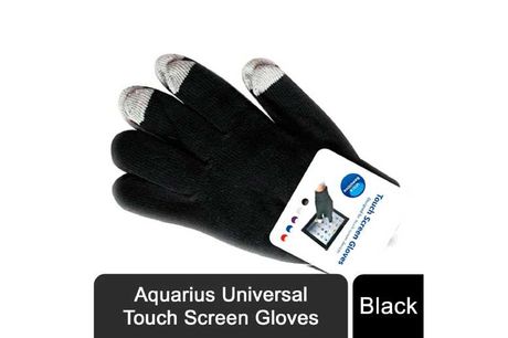Aquarius Universal Touch Screen Gloves, Black