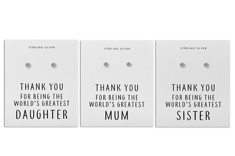 £4.99 for a pair of silver sterling ‘Thank You’ earrings from Philip Jones - choose between six designs