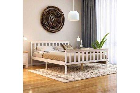Milan Wooden Bed High Foot End - 3ft, 4ft6, 5ft - White or Pine