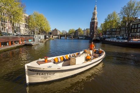 Rondvaart van 60 minuten op een luxe, open boot door de Amsterdamse grachten met Amsterdam Boat Experience