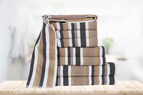 £11.99 instead of £54.99 for a four piece set of striped towels or £22.99 for a eight piece set of striped towels from Imperial Beddings - save up to 78%