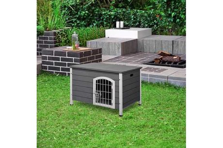 PawHut Wooden Dog Crate Kennel Lockable Door  Animal House