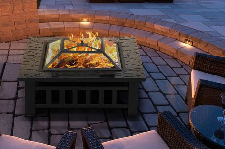 £59 instead of £299.99 for an XL square black metal fire pit from Hirix International - save 80%