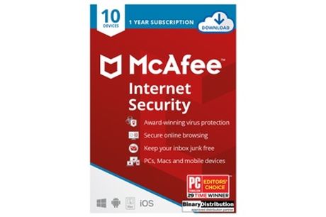 McAfee Internet Security 2022 para 10 dispositivos durante 1 año