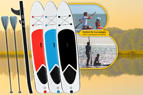 £199.99 for a two-person paddleboard with two paddles, hand pump, repair kit and backpack
