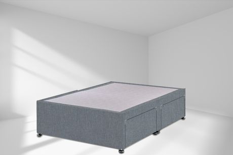 From £49 instead of £229 for a grey plush divan bed base from Furnishop - save 79%