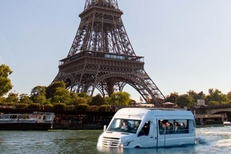 Formule Premium 1 balade en bateau bus avec coupe de champagne pour 1 ou 2 personnes avec Paris Duck Tour