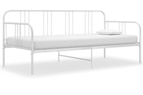 Sofá-cama 90x200 cm metal branco por 196.68€ PORTES INCLUÍDOS