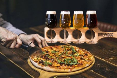 £12.50 instead of £27.30 for a pizza and tasting flight of four craft beers for one person at BrewDog - choose from 14 locations and save up to 54%