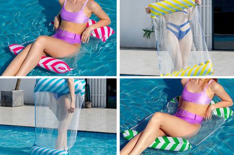 £5.99 instead of £20 for a hammock-style pool float in blue, red, yellow or green from Prime Supply - save 70%
