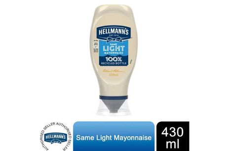 9.6 instead of 19.99 for a Hellmann Squeezy Light Mayonnaise 430ml - save up to 52%