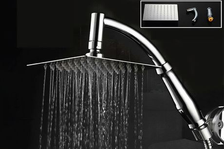 £12.99 instead of £29.99 for an eight inch square rainfall shower head from Gifts I Want - save 57%