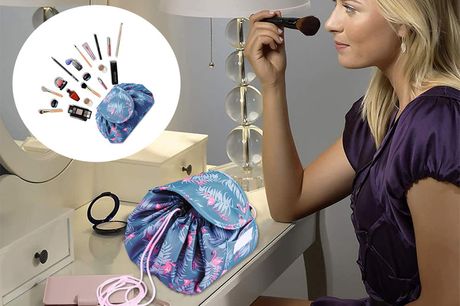£4.99 instead of £39.99 for a flat lay drawstring makeup bag from Obero 