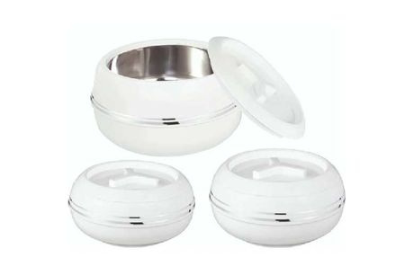 43.99 instead of 59.9 for a 3 Pcs casserole , Colour- White Effect - save up to 27%