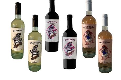 6 flessen wijn van Churubito (wit, rosé en rood) 