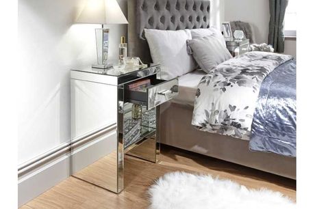£199.99 instead of £369.99 for a Venetian Mirrored 1 Drawer Bedside Table - save up to 46%