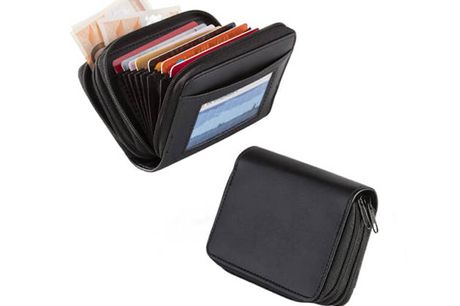 FEDEC Safe wallet portemonnee - Voor 24 pasjes - Zwart