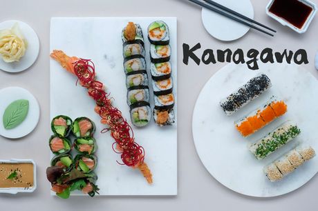 44 stk. Sushi fra Kanagawa - NY MENU. Kokken har arbejdet på Michelin-stjernet restaurant