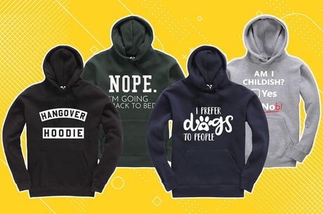 £15.99 instead of 29.99 for a funny unisex printed hoodie from Leisurewear Online - Save 50% 