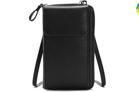 Stilfuld mobiltaske med god plads - fås i sort og brun